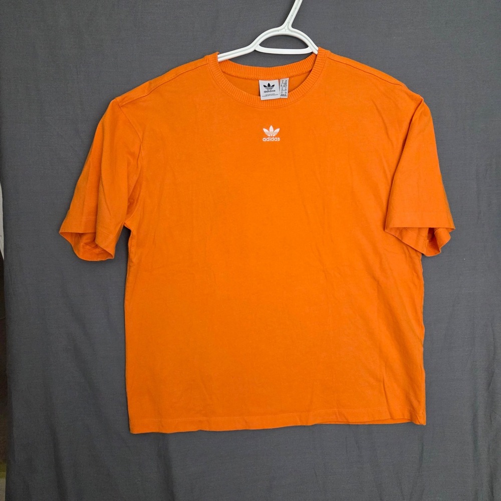 Adidas Originals Bright Orange Crewneck Tee T-shirt Boxy Oversized Fit Men XS S